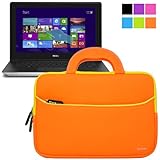 Evecase Dell Inspiron 11 3000 Series 11.6'' Laptop Neoprene Sleeve Case, Slim Briefcase w/ Handle & Accessory Pocket / Ultra Portable Travel Carrying Case Sleeve Portfolio Pouch Cover - Orange