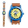 Bugzz Kids Stuff - Montre enfant p�dagogique - Gar�on - Pirate - Bracelet Plastique gomme 3D Marron avec motifs