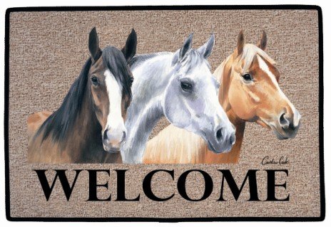 Spring Meadow Horses Decorative Mat