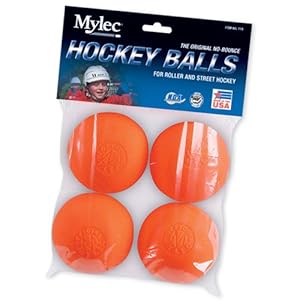 Mylec Orange Warm Roller Hockey Balls- 4 Pack