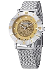 Stuhrling Original Womens 738.03 Vogue Audrey Astra Elite Swiss Quartz Swarovski Crystal Gold Tone Dial Mesh Bracelet Watch