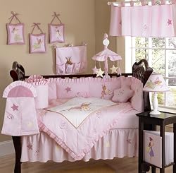 JoJoDesigns9-PieceBabyCribBeddingSet-FairyTaleFairiesPink