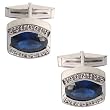Romantic Gift Ideas Sterling Silver Onyx Gemstone Cuff Links Pair (cflng244)