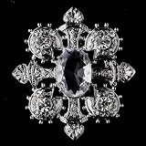 Silver Antique Gothic Cross Brooch Pin Hair Clip