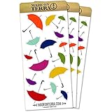 Umbrellas Scattered Removable Matte Sticker Sheets Set