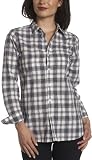 7 for all mankind Women's Plaid Boyfriend Shirt in Grey,Multi,Small