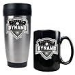 Houston Dynamo MLS Stainless Steel Travel Tumbler and Black Ceramic Mug Set - Primary Team Logo by Great American Products