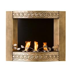 Southern Enterprises FA5808 Antique Gold Wall Mount Gel Fuel Fireplace