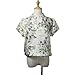 Cocobla Womens V-neck Floral Print Shirt Blouse Short Sleeve Tops