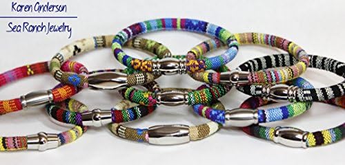 Woven Cotton Women's Tribal Anklet With Magnetic Stainless Steel Clasp