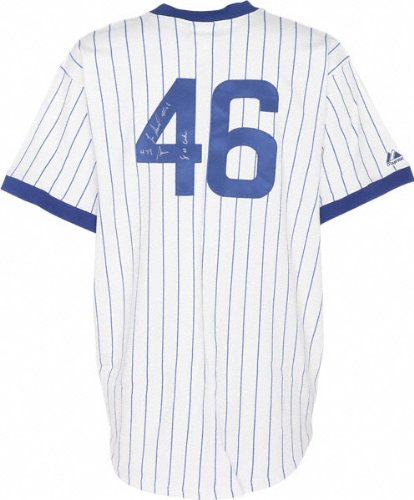 Lee Smith Chicago Cubs Autographed White Jersey w/ Inscription 