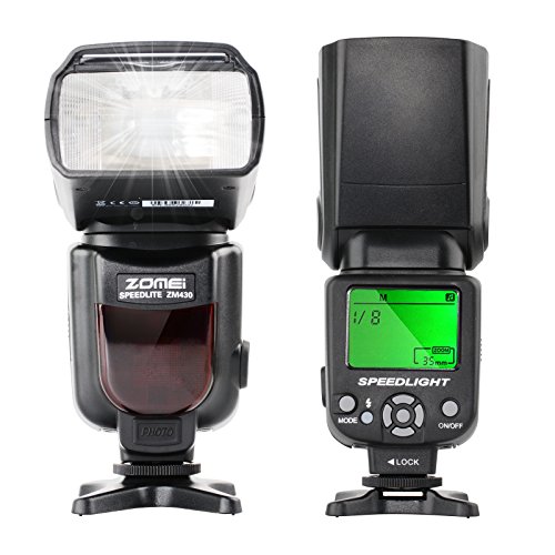 Zomei ZM430 Professional Manual Speedlite Flashlight with LCD Display Hard Flash Diffuser GN56