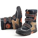 KIDS SHOES Kinder Winter Allwetter Boots, 2-Klett, SLAM TEX Klima Membrane, navy blau-braun