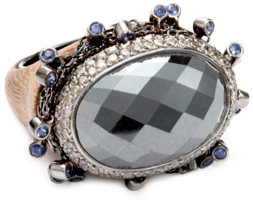 Borgioni Faceted 23.57 ct. Hematite Teakwood Cocktail Ring, Size 7