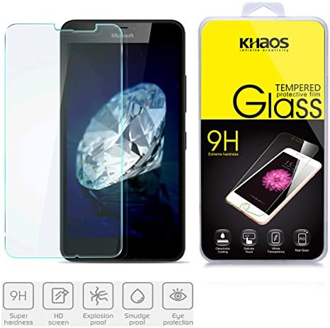 Microsoft Nokia lumia 640 XL Screen Protector, KHAOS® 0.33mm Tempered Ballistics Glass Microsoft Nokia lumia 640 XL Maximum Screen Protection from Bumps, Drops, Scrapes and Marks