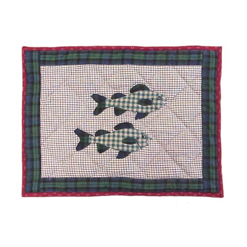 <br />Patch Magic Cabin Fish Crib Toss Pillow Case, 16-Inch by 12-Inch
