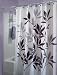 Black and Gray Leaves Fabric Shower Curtain