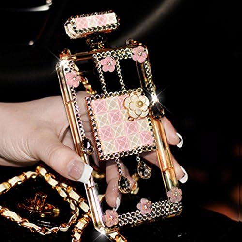 iPhone 6Plus/6S Plus Case ,Realway 3D Handmade Luxury Elegant Bling Diamond Crystal Lovely Daisy Flower Perfume Bottle Shaped Chain Handbag Case Cover for iPhone 6Plus/6S Plus (5.5inch) (pink)