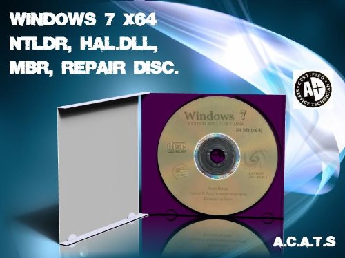 Recovery Boot Disc for Windows 7  x64  (64bit) Systems Compatible with 7 Home Premium, Professional, Ultimate, Enterprise  Recover non-booting PC's 2013 edition disc