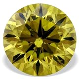 0.19 Ctw Canary Yellow Round Brilliant Loose Diamond