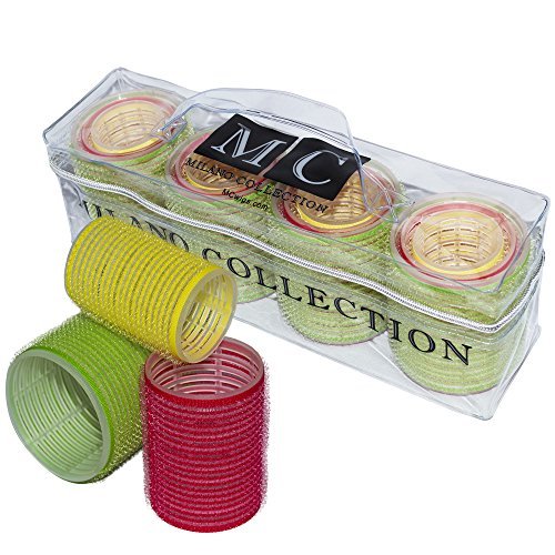MILANO COLlECTION Velcro Rollers 12 Piece Set for All Wigs & Hair Types ...
