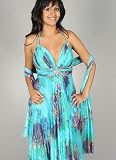 Embellished Metallic Floral Print Formal for Bridesmaid Formal Prom
