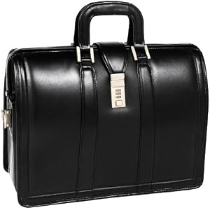 McKleinUSA Morgan 83345 V Series 17-Inch Litigator Full Grain Oil Tanned Leather Laptop Brief (Black)