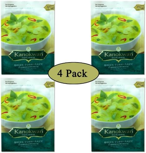 Kanokwan 4 Pack Thai Green Curry Paste 1.76 oz.50g