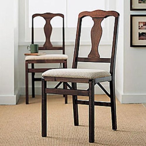 Queen Ann Folding Chairs, Set of Two