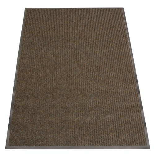 RubberCal Ribbed Polypropylene Carpet Mat 3ft x 4ft Baba Brown
