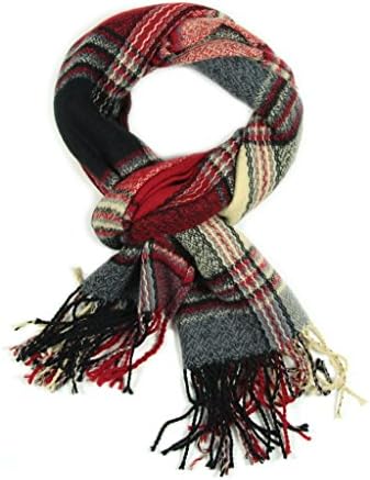 ALK Classic Women Stripe Warm Korean Style Shawls Black