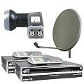 Digitale SAT Komplettanlage [S9800IR] mit 2 Receivern, 80er Sch�ssel und LNB