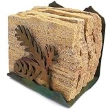 Natural Sandstone Coaster Set with Metal Pine Cone Holder