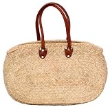 Moroccan Straw Summer Beach / Shopper / Tote Bag 12.5"H x 22"L x 6"W