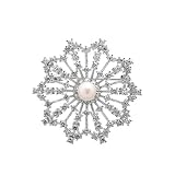 CZ Snowflake Brooch Pin Emitations
