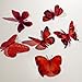 Butterfly 3D Translucent Decoration 15 RED Butterflies