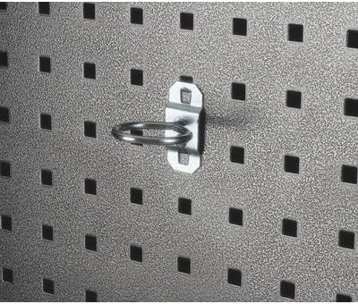 LocHook 1-5/8 In. Single Ring 1 In. I.D. Zinc Plated Steel Tool Holder for LocBoard, 5 Pack [Set of 2]
