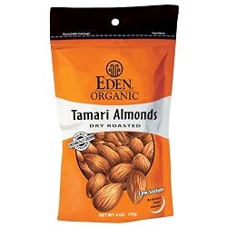 Eden Organic Tamari Almonds, Dry Roasted, 4-Ounce Package (Pack of 3)