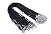 Konmay Necklace Cord 50PCS 20' Black Satin Silk Necklace Cord 2.0mm With Dull Silver Metal Parts