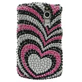 Premium Luxurious Designer Hard Diamond Crystal Snap-on Case for Blackberry Curve 8330 Case - Black, Pink Silver Hearts Diamond