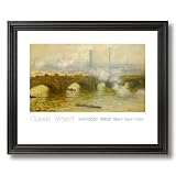 Claude Monet French Bridge Lake Landscape Home Decor Wall Picture Black Framed Art Print