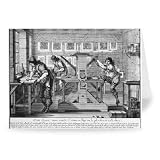 French printing press, 1642 (engraving) by.. - Greeting Card (Pack of 2) - 7x5 inch - Art247 - Standard Size - Pack Of 2