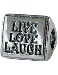 Zable(tm) Sterling Silver Tri Live/love/laugh Bead / Charm