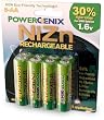 PowerGenix ZRPGX-AA8 AA 1.6v 2500 mWh ZiNc High-Voltage Rechargeable Batteries -8 Pack (Green)