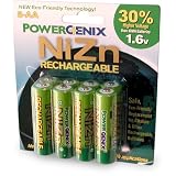 PowerGenix ZRPGX-AA8 AA 1.6v 2500 mWh ZiNc High-Voltage Rechargeable Batteries -8 Pack (Green)