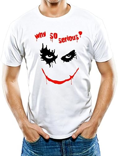 Universal Apparel Men's Why So Serious Joker T-Shirt XL White