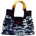Alma de Anil Indigo Dyed Half Moon Wood Handle Bag