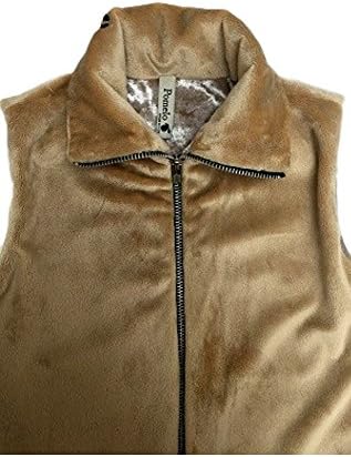 Girls Mink Vest, Latte