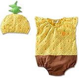 オルル (OLULU） ベビー 変身 半袖 ロンパース 帽子 2点セット Tオール カバーオール ベビー 赤ちゃんg05095pp　95 パイナップル