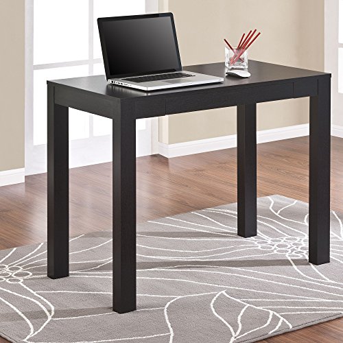 Altra Parsons Desk with Drawer, Black Finish Office Furniture with FREE Rolodex Nestable Mesh Stacking Side Load Tray